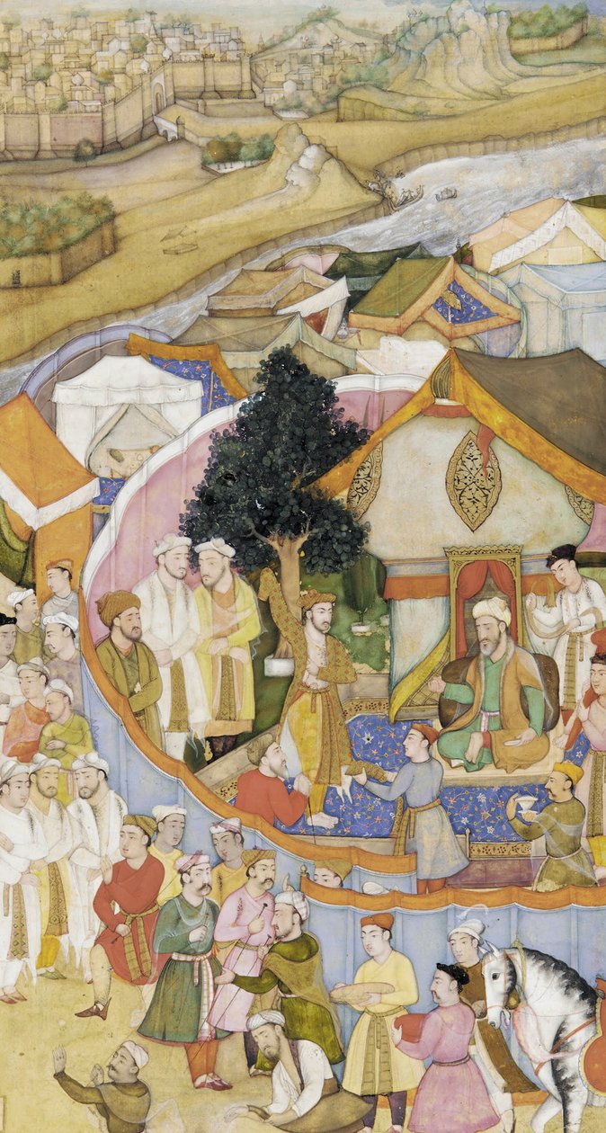 Ilustração de um dicionário (não identificado) - Daud recebe uma veste de honra de Munim Khan de Hiranand
