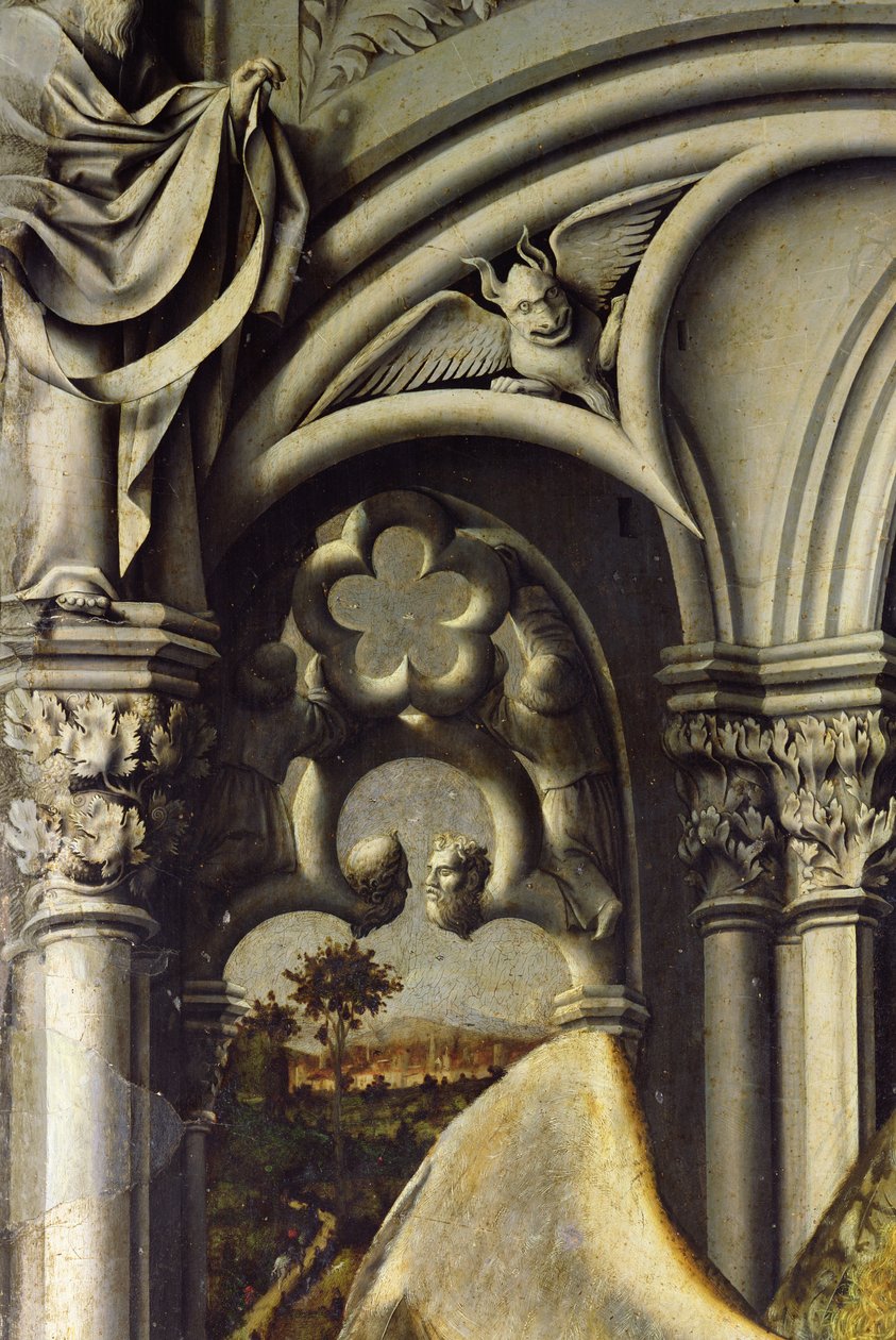 Detalhes arquitetônicos da Anunciação de Aix, c.1445 (detalhe de 26541) de Master of the Aix Annunciation