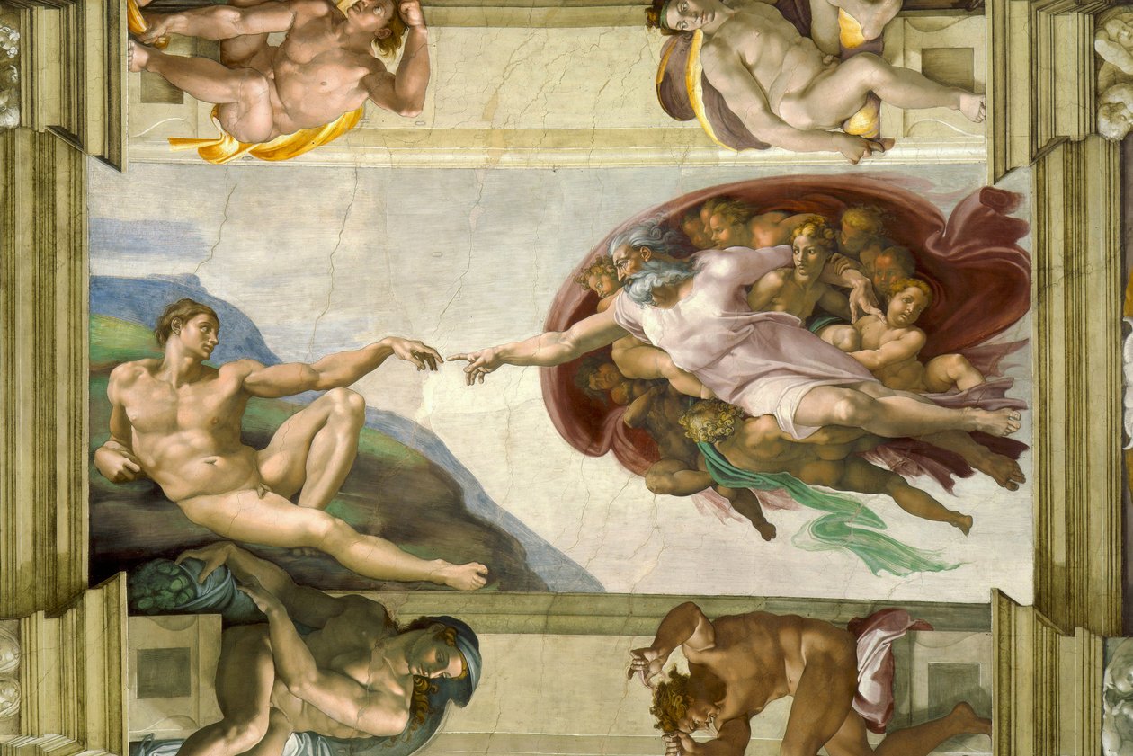 A criação de Adão de Michelangelo Buonarroti