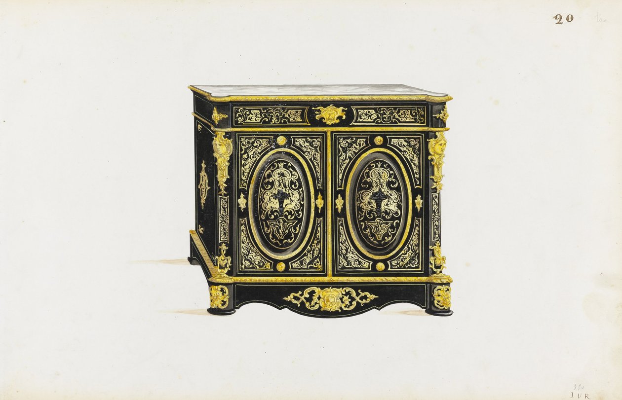 Design para um gabinete no estilo Boulle de Pagny