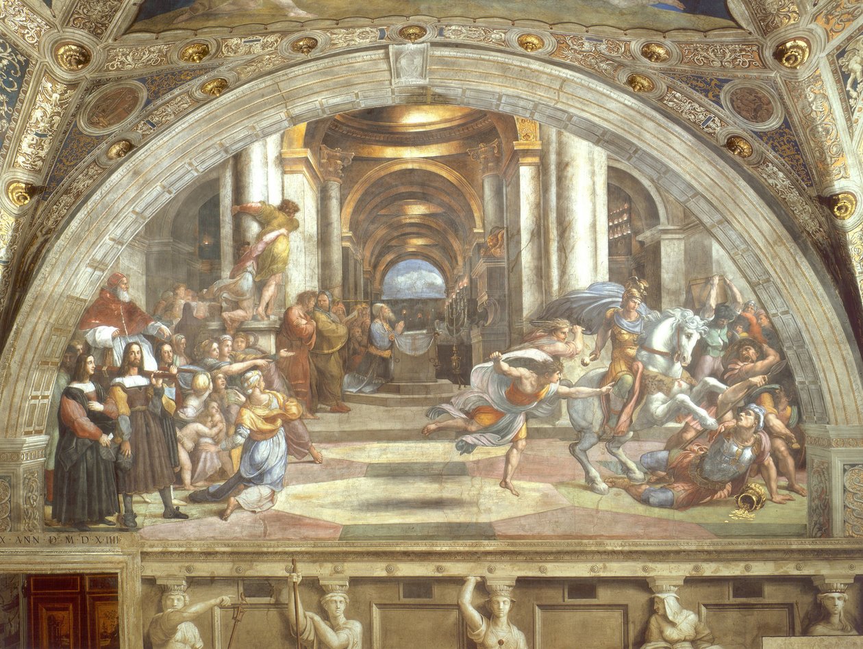 Expulsão de Heliodoro do Templo de Raffaello Sanzio Raphael