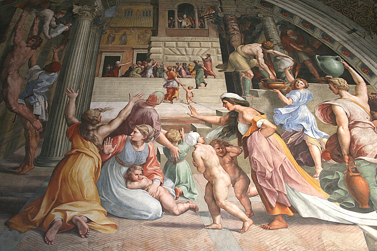 O fogo do Borgo de Raffaello Sanzio Raphael