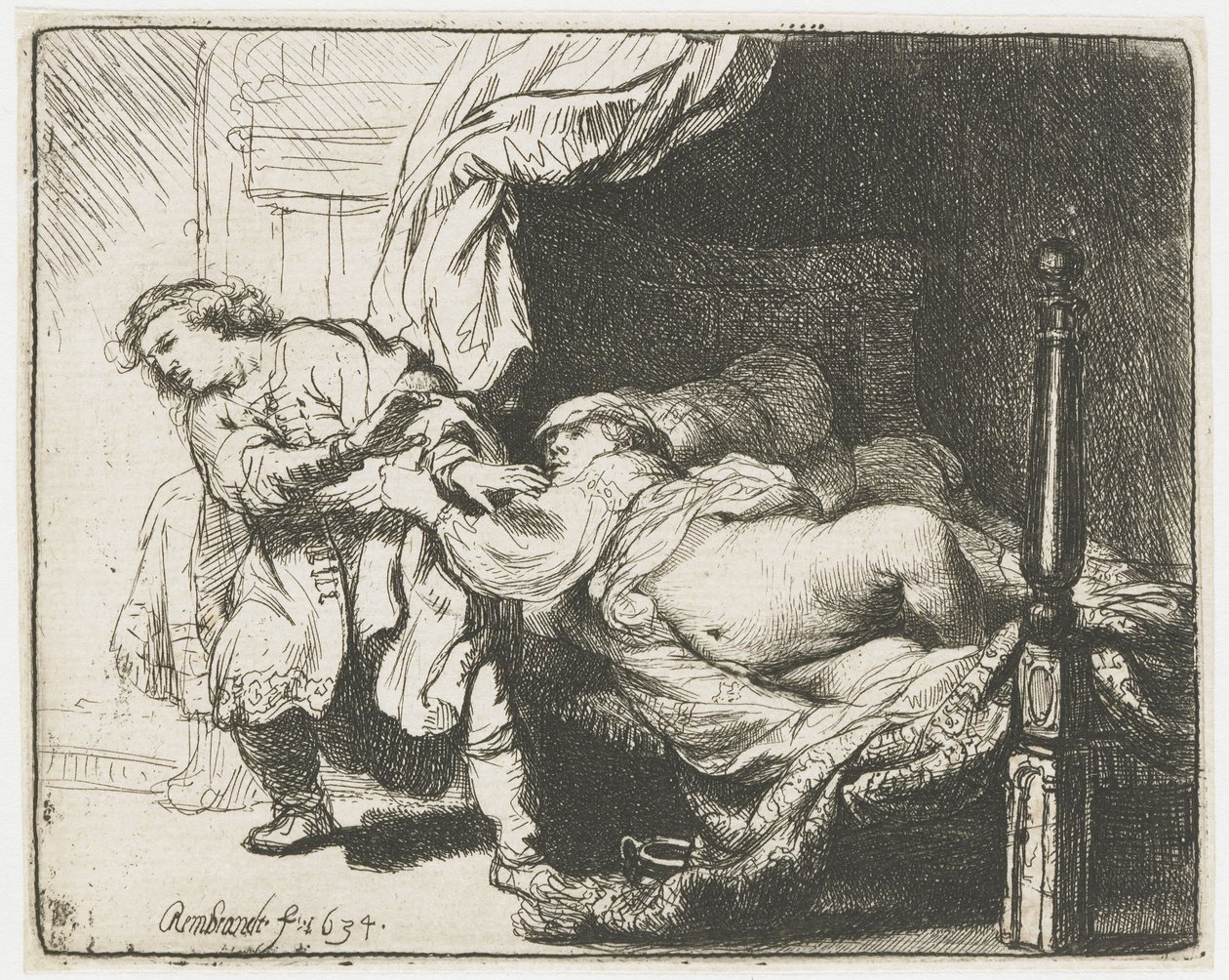 José e esposa de Potifar de Rembrandt van Rijn