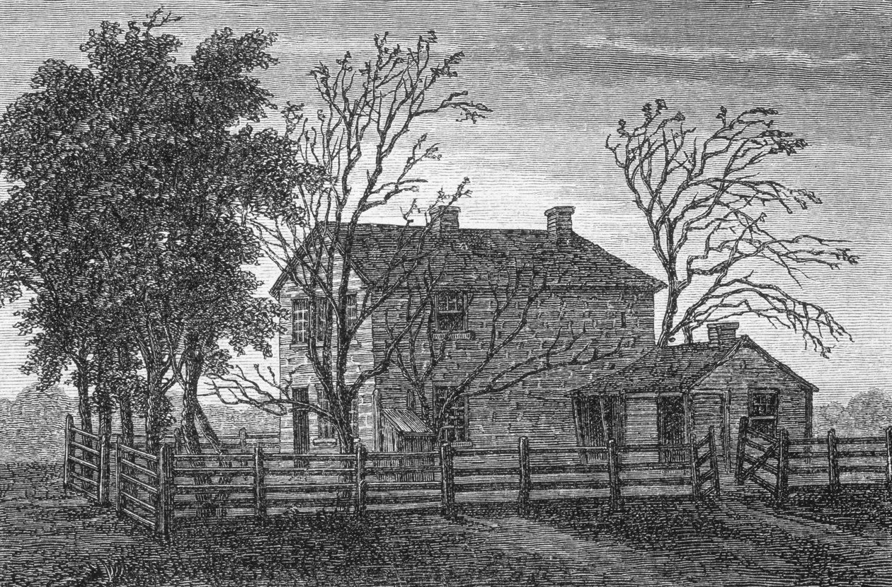 A Prisão em Carthage, Illinois, na qual o Profeta Mórmon Joseph Smith e seu irmão Hyrum foram Presos e Assassinados em 1844, de &39;La Vuelta al Mundo&39; publicado em Madri, 1865 de Spanish School