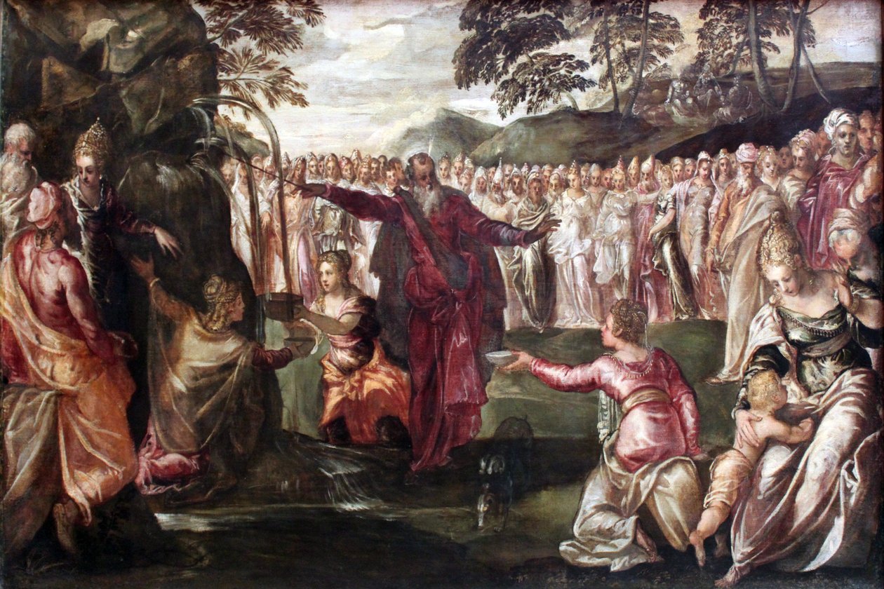 Moisés bate a água da rocha de Tintoretto