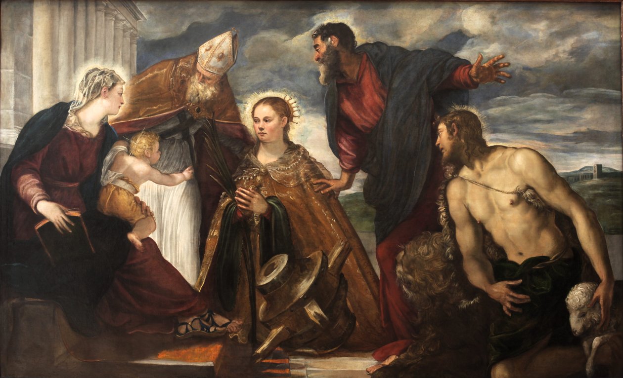 Virgem e Menino, com Santa Catarina, Santo Agostinho, São Marcos e São João Batista de Tintoretto