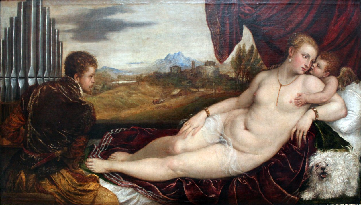 Vênus com o tocador de órgão de Tiziano Vecelli