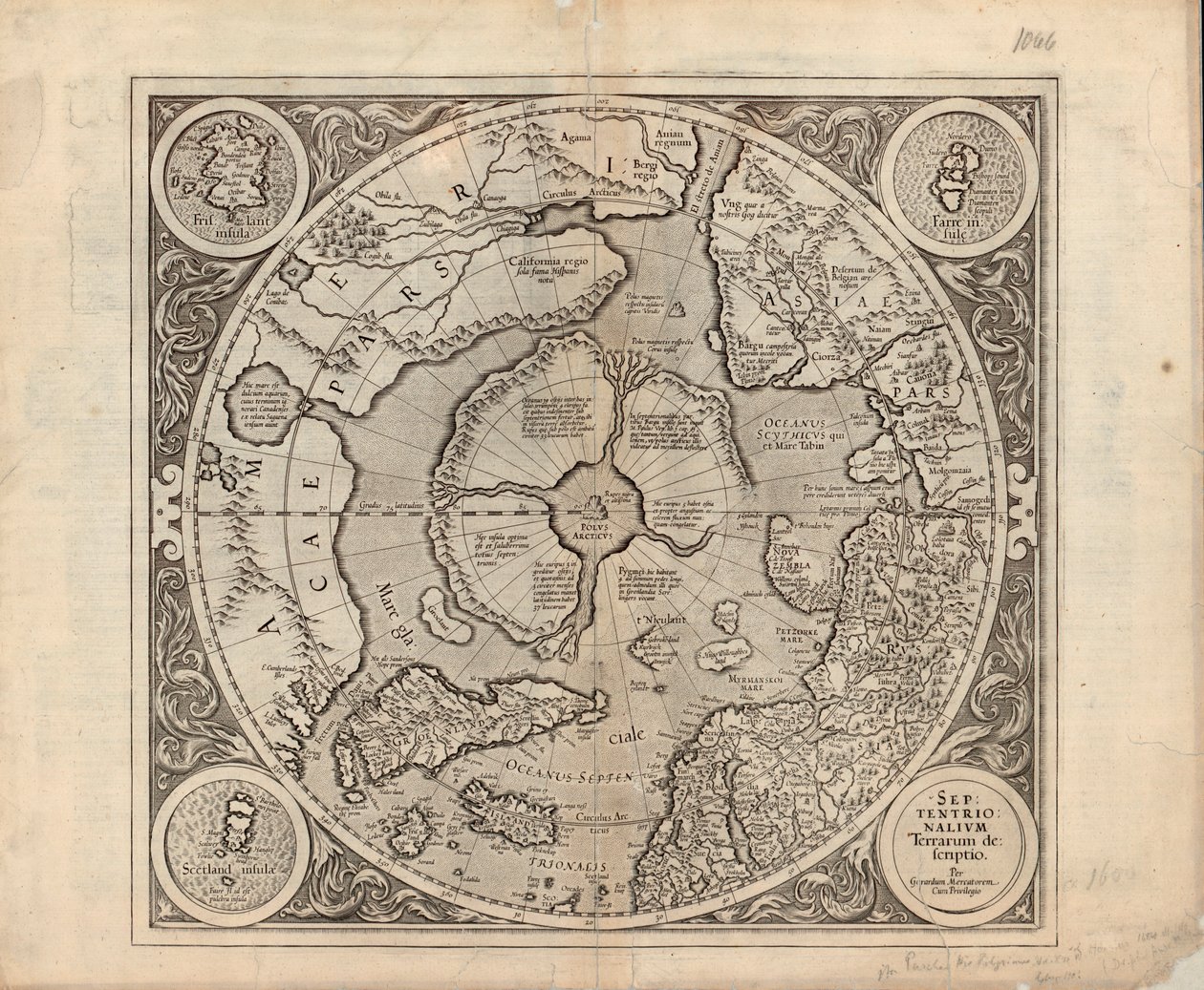 O mapa é publicado em (1628) e mostra o Pólo Norte, o Norte de Unbekannt Unbekannt