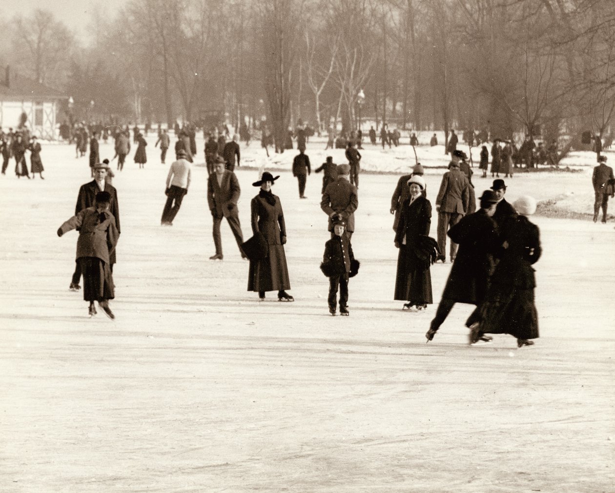Patinadores de gelo em Forest Park. de Unknown