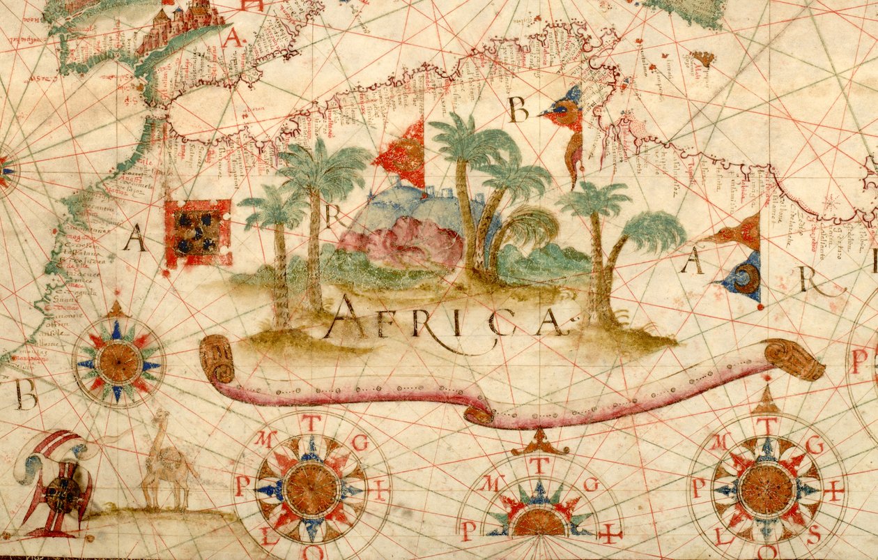 Carta náutica da área do Mediterrâneo, incluindo a Europa com as ilhas britânicas e parte da Escandinávia. de Unknown