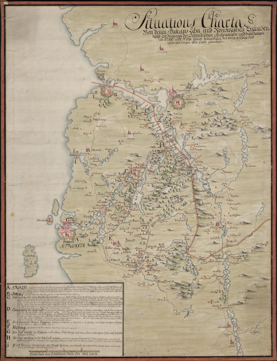 Carta de Situação da qual Bahuus Lehn e Norway Scales border de Unknown