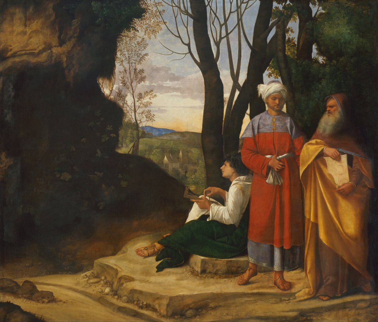 Os Três Filósofos (óleo sobre tela) de Giorgione