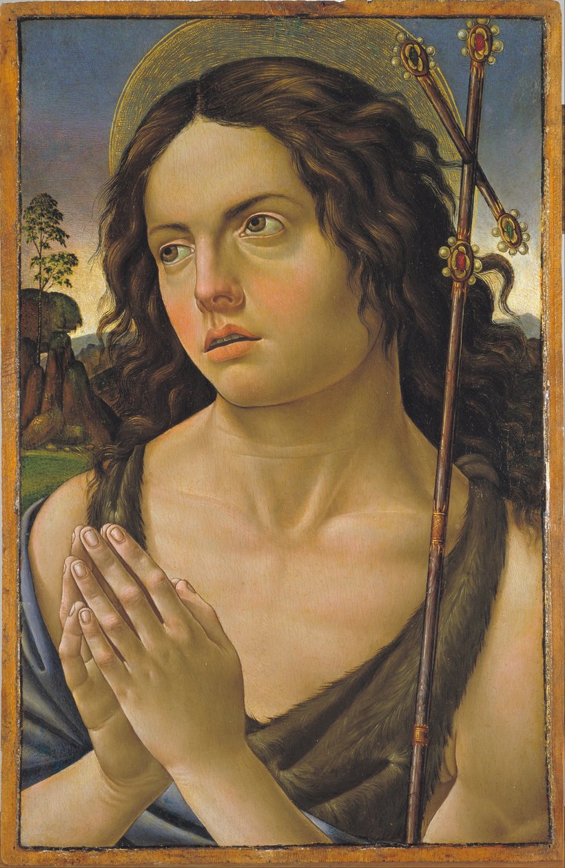 Saint Jean le Baptiste - São João Batista - Peinture de Raffaellino Capponi, dit Raffaellino del Garbo ou Raffaele dei Carli (1466-1524) - c. 1505 - Têmpera sobre painel - 47x30,7 - Museu Nacional d