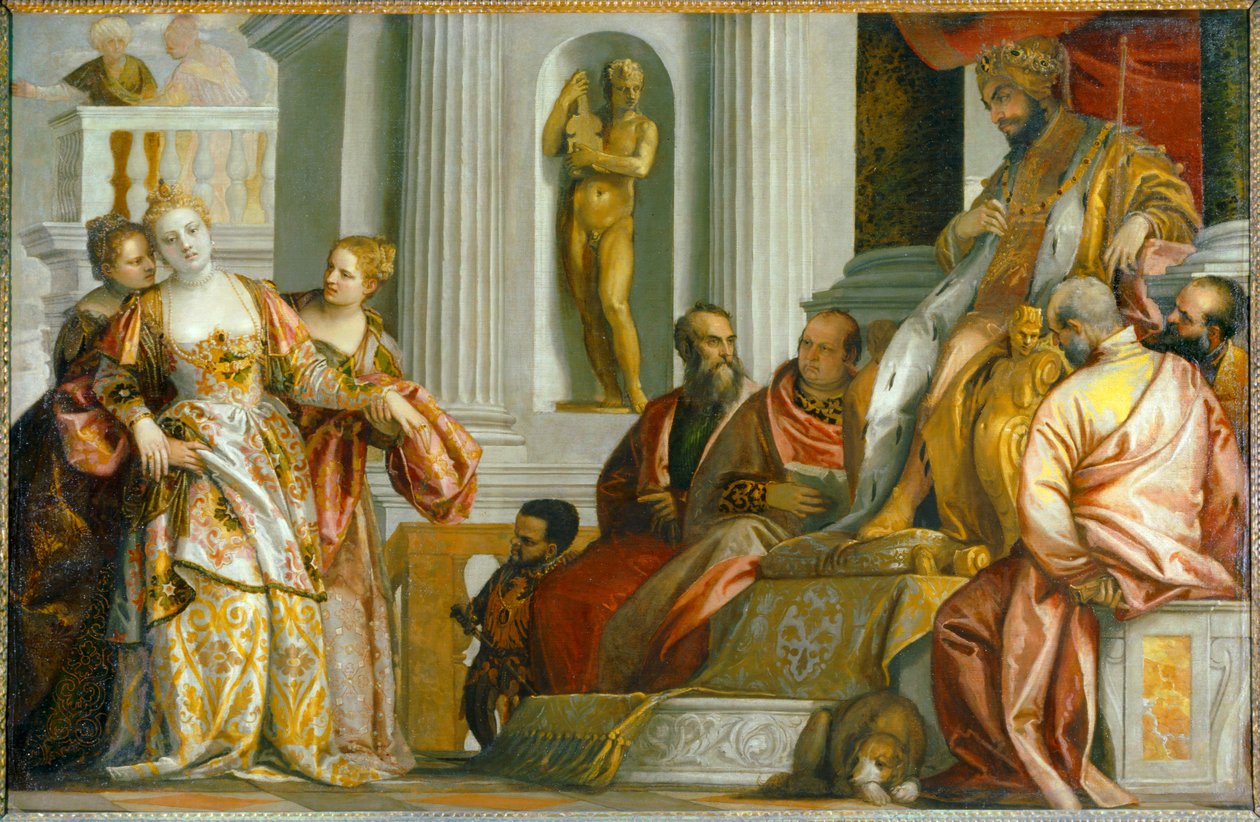 Ester perante o rei Assuero ... de (1528-88) Veronese