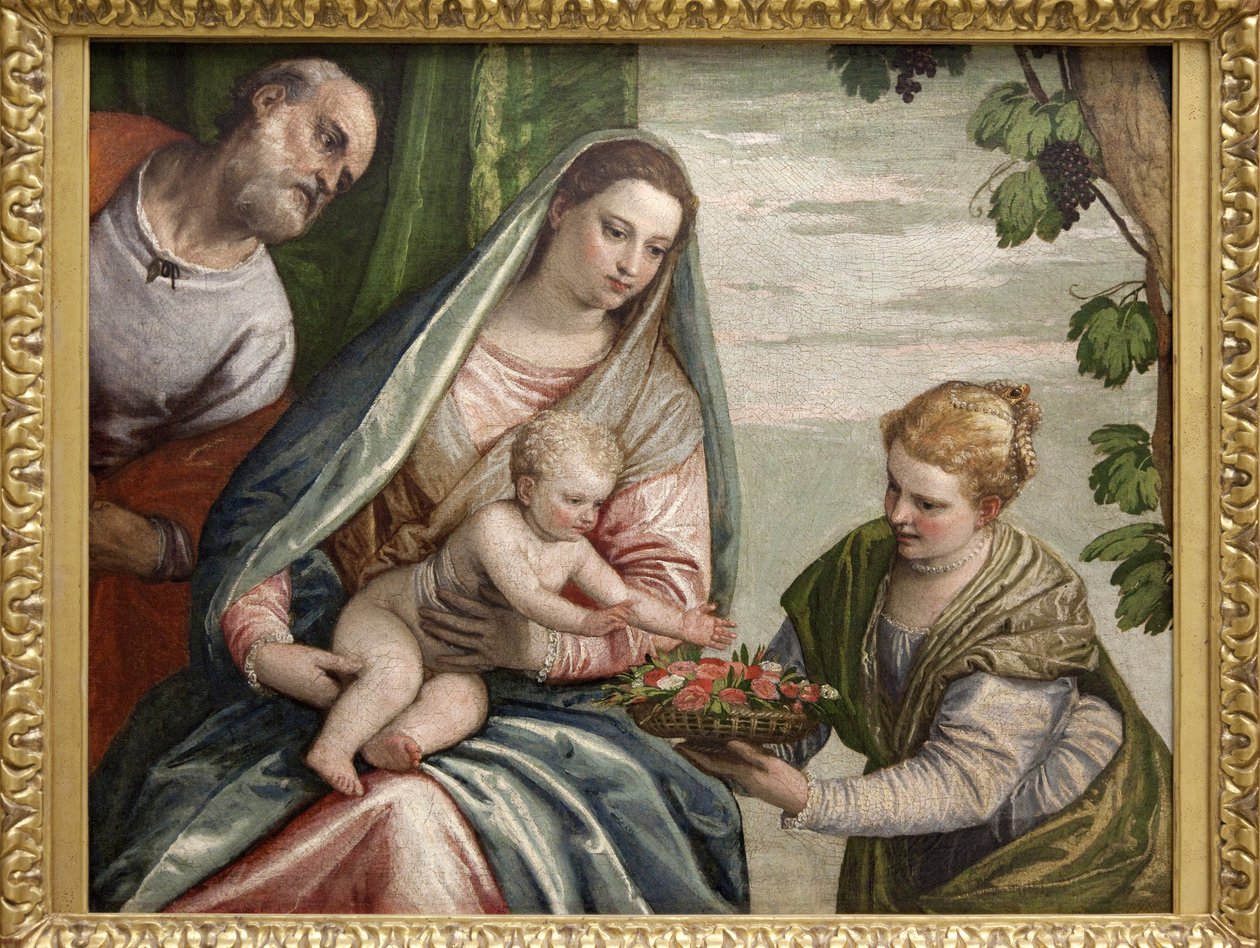 Sagrada Família com Santa Doroteia, Pintura a óleo sobre tela de Paolo Caliari dit Veronese (1528-1588). Fotografia, KIM Youngtae, Bordeaux, Musee des beaux arts de Bordeaux. de Veronese