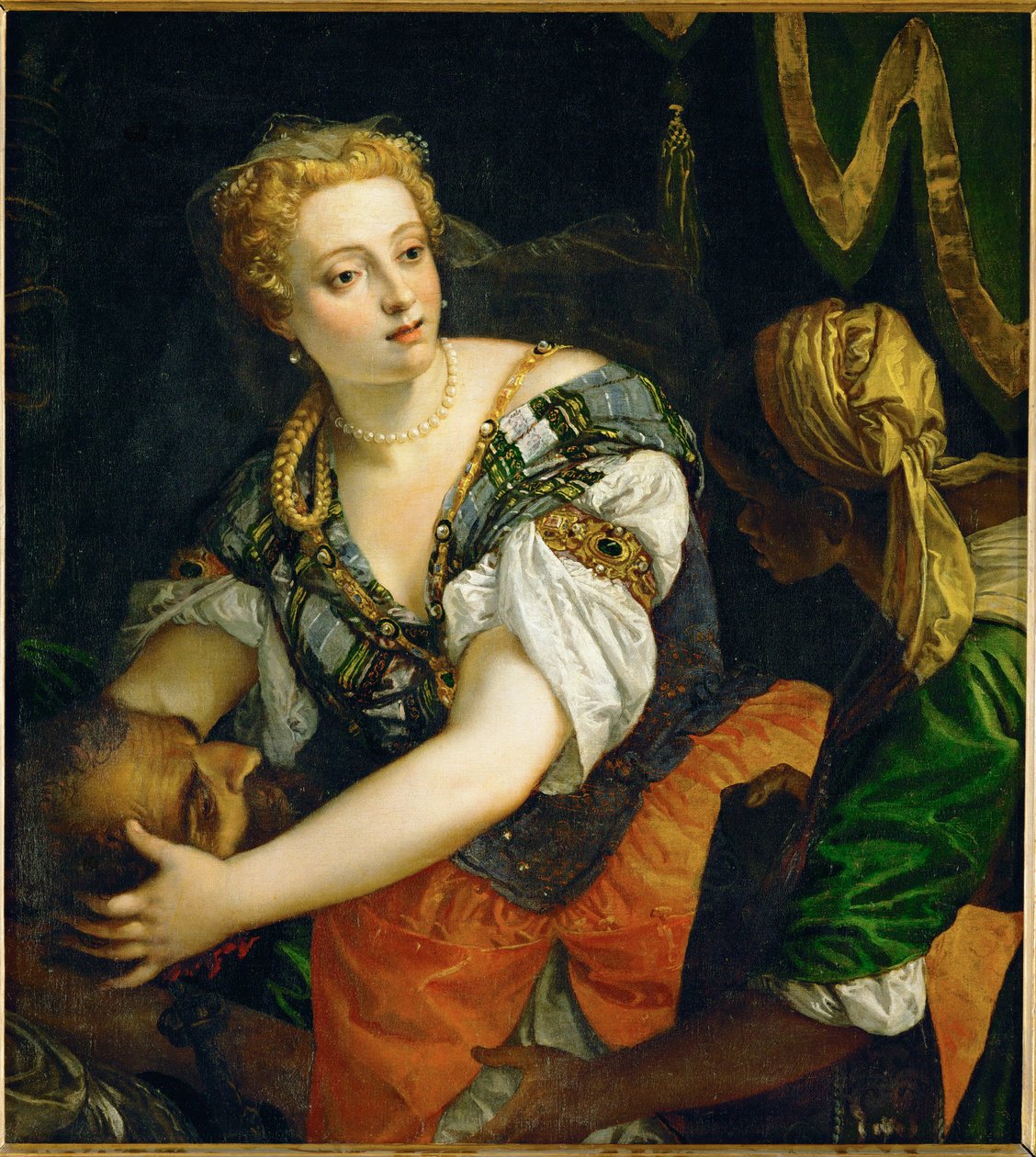 Judite com a cabeça de Holofernes ... (óleo sobre tela) de (1528-88) Veronese