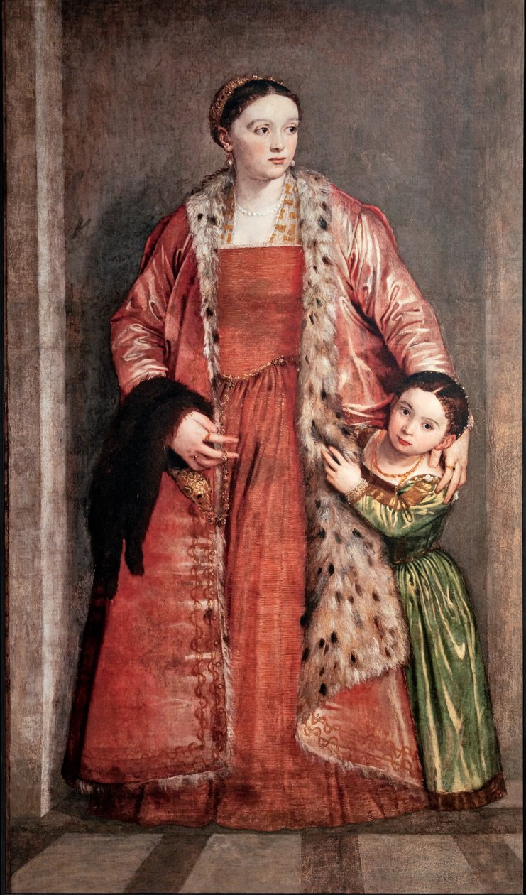 Retrato de Livia Porto Thiene e da sua filha Deidamia de (1528 88) Veronese