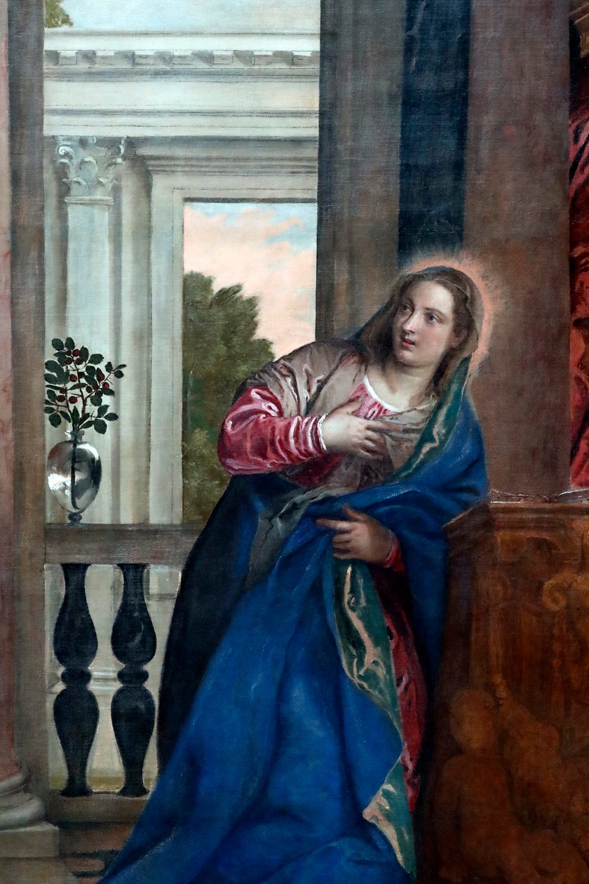 A Anunciação da Virgem do século XVI (óleo sobre tela) de Veronese