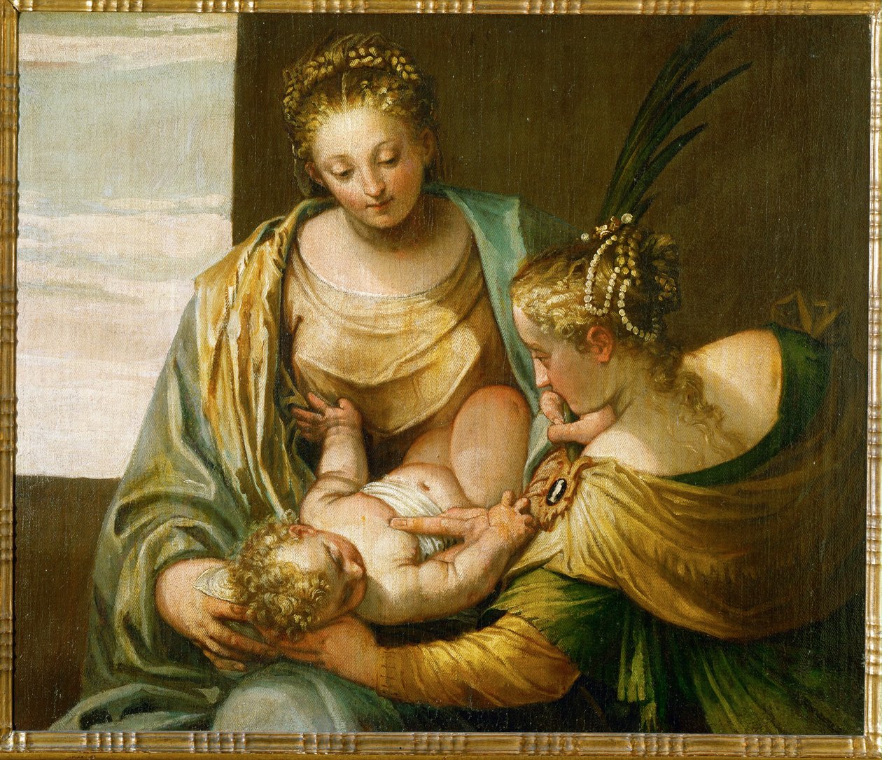 O casamento místico de Santa Catarina de Siena ... (óleo sobre tela) de (1528-88) Veronese