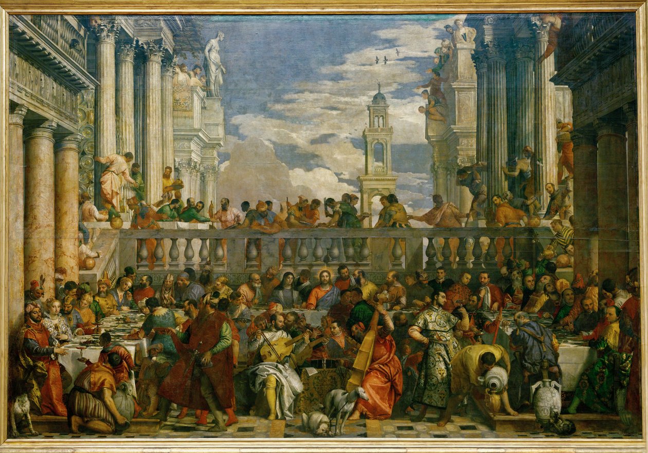 O casamento em Cana ... de (1528-88) Veronese