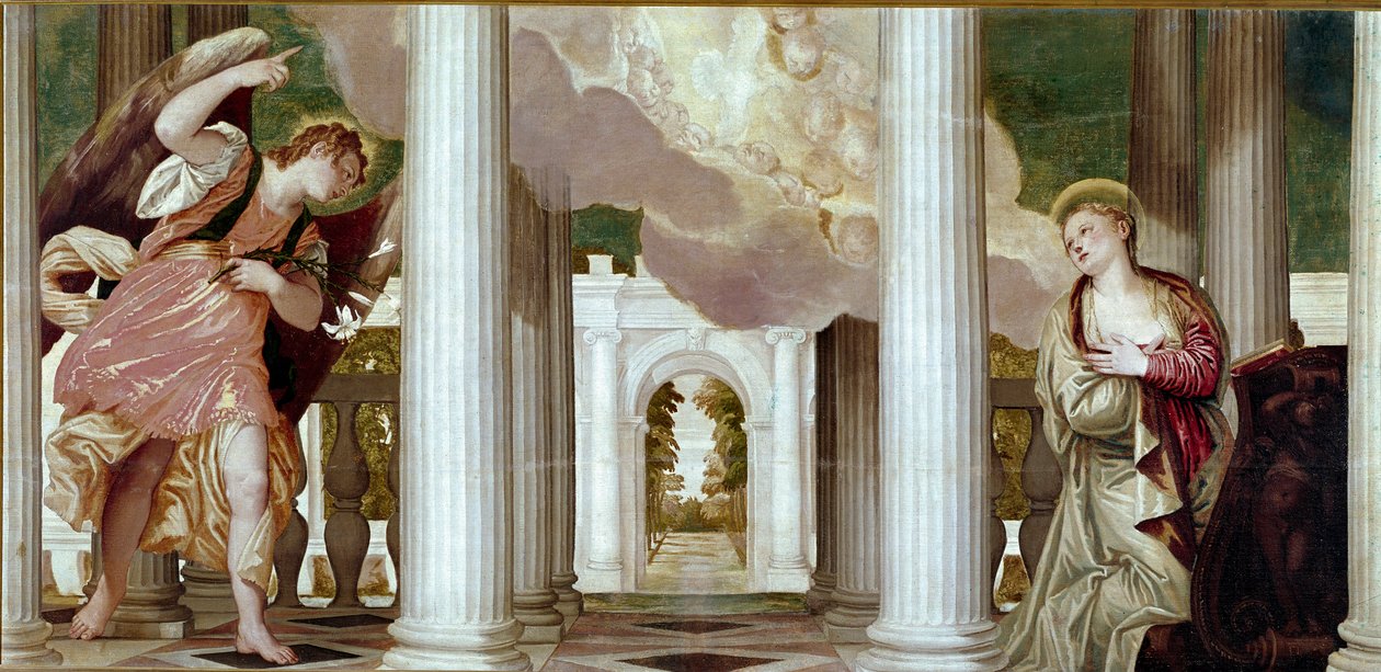 Anunciação. Pintura de Paolo Caliari dit Paolo Veronese (1528-1588) de Veronese