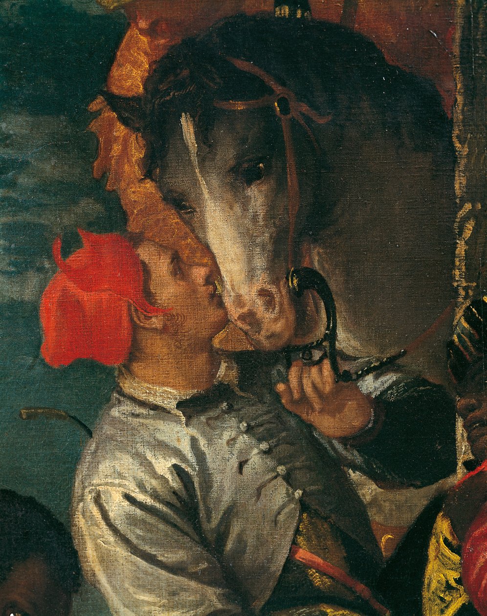Figura do noivo, detalhe de Adoração de Magos, de Paolo Caliari conhecido como Veronese (1528-1588), óleo sobre tela, 355x320 cm de (1528 88) Veronese