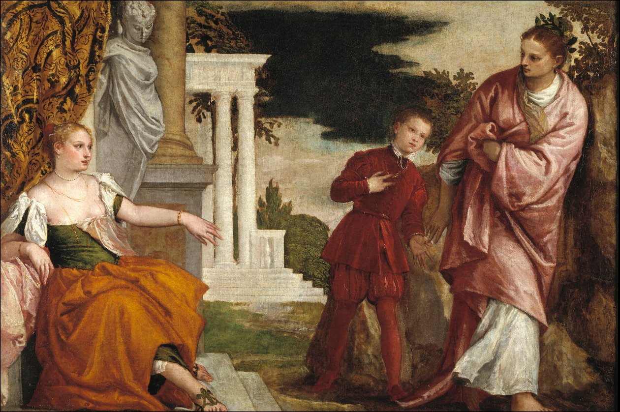Jeune homme entre le Vice et la Vertu - Jovem Entre a Virtude e o Vício - Veronese, Paolo (1528-1588) - ca 1581 - Óleo sobre tela - 102x153 - Museo del Prado, Madrid de Veronese