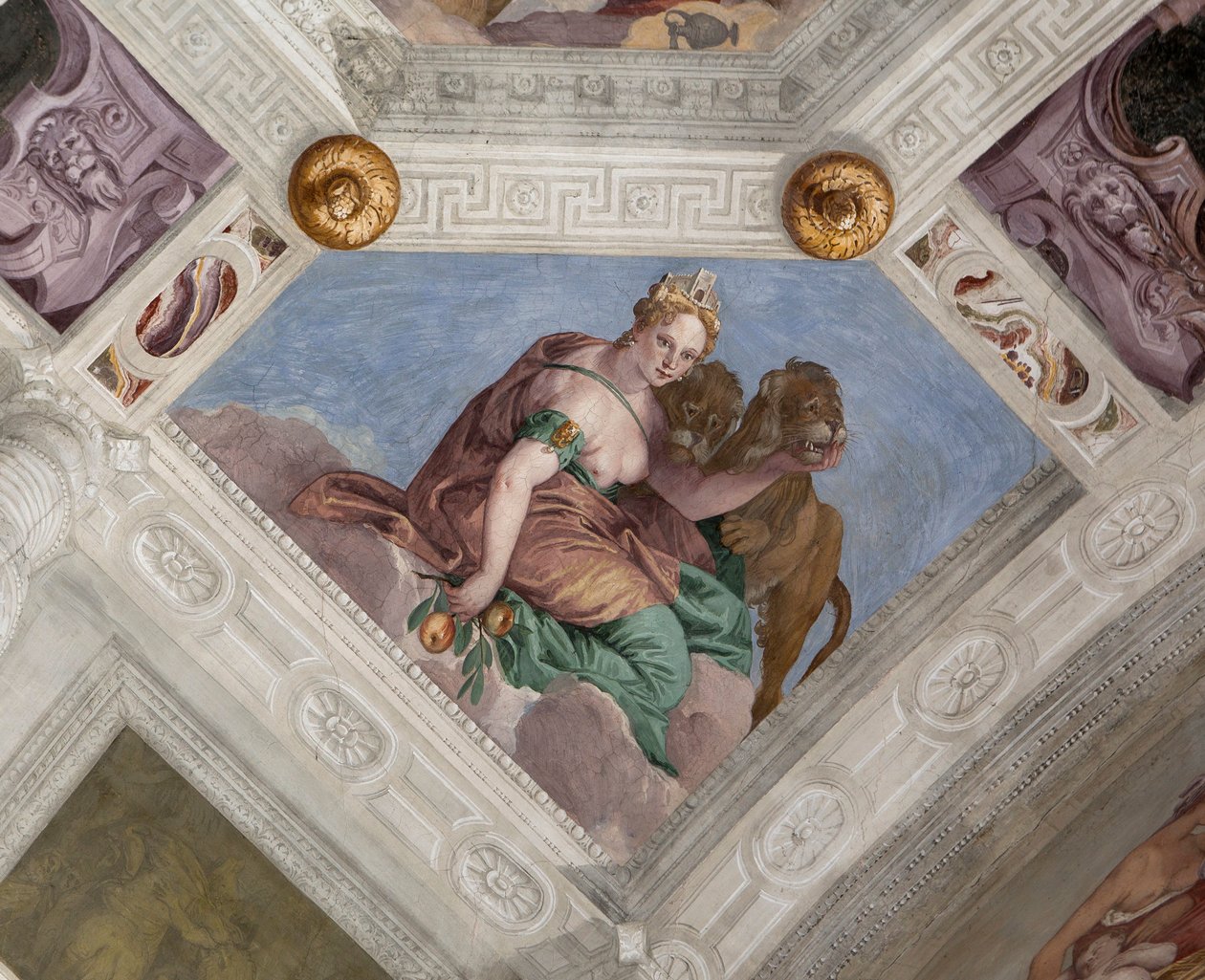 Paolo Caliari conhecido como Veronese, fresco, Villa Barbaro, Maser, Itália de Veronese