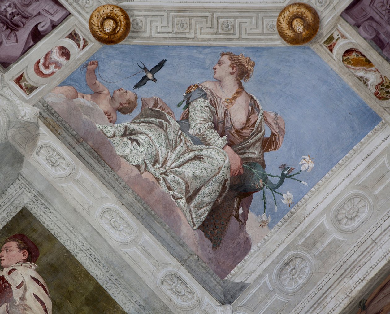 Paolo Caliari conhecido como Veronese, fresco, Villa Barbaro, Maser, Itália de Veronese
