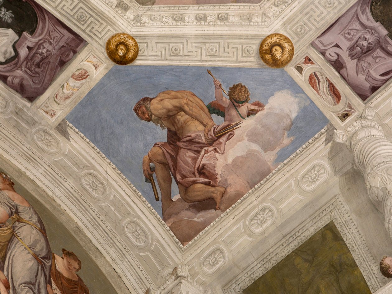 Paolo Caliari conhecido como Veronese, fresco, Villa Barbaro, Maser, Itália de Veronese