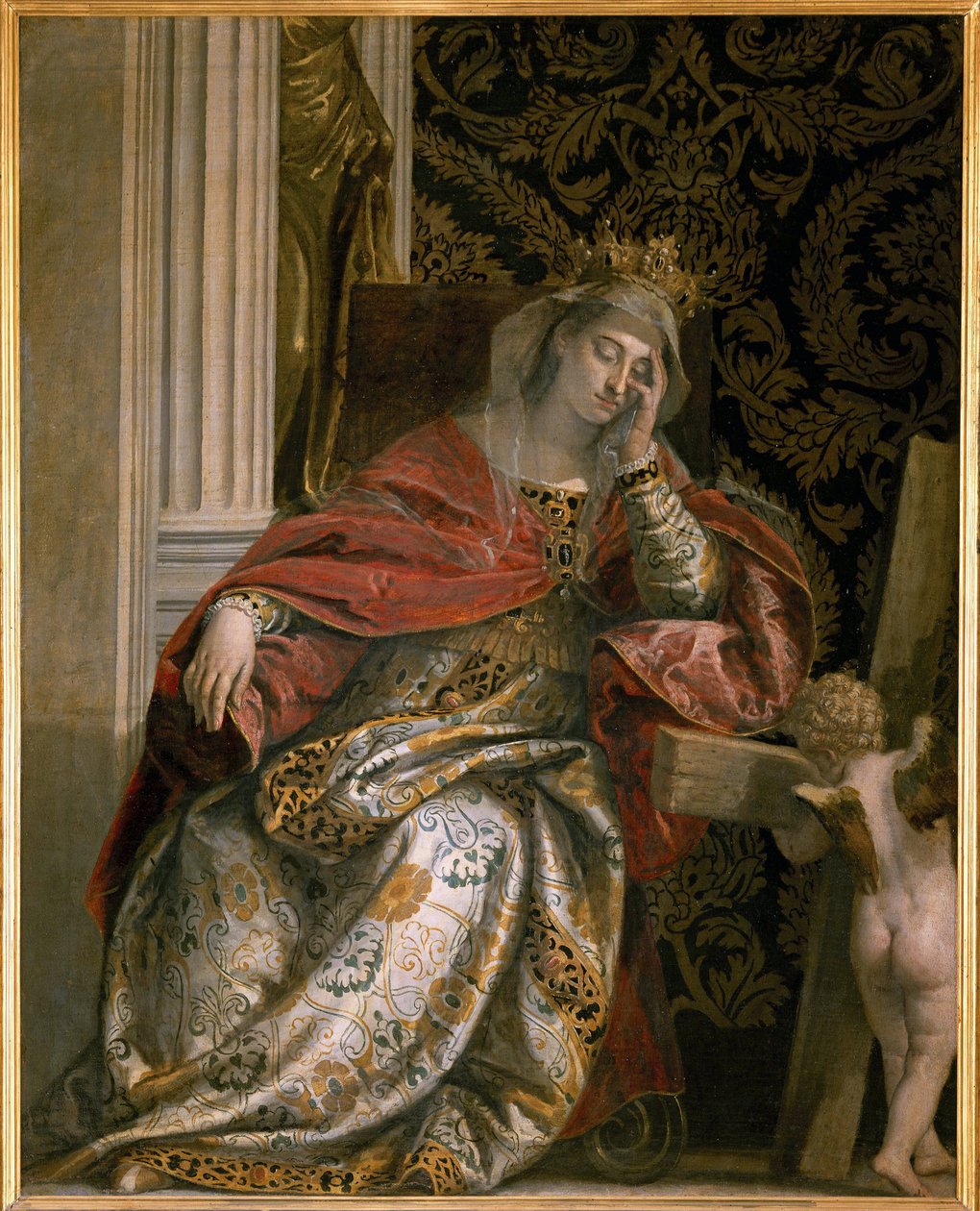 O Sonho de Santa Helena (Sainte Helene, 249-330) par Veronese, Paolo (1528-1588). Óleo sobre tela, tamanho : 166x134, c. 1580, Musei Vaticani em Viale Vaticano, Roma de Veronese