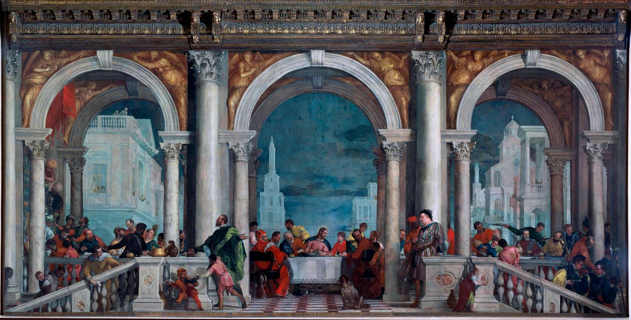 A refeição no Levi Paolo Veronese Caliari (1528-1588) 1573 Dim. 5.51x13,1 m Veneza, Gallerie del 