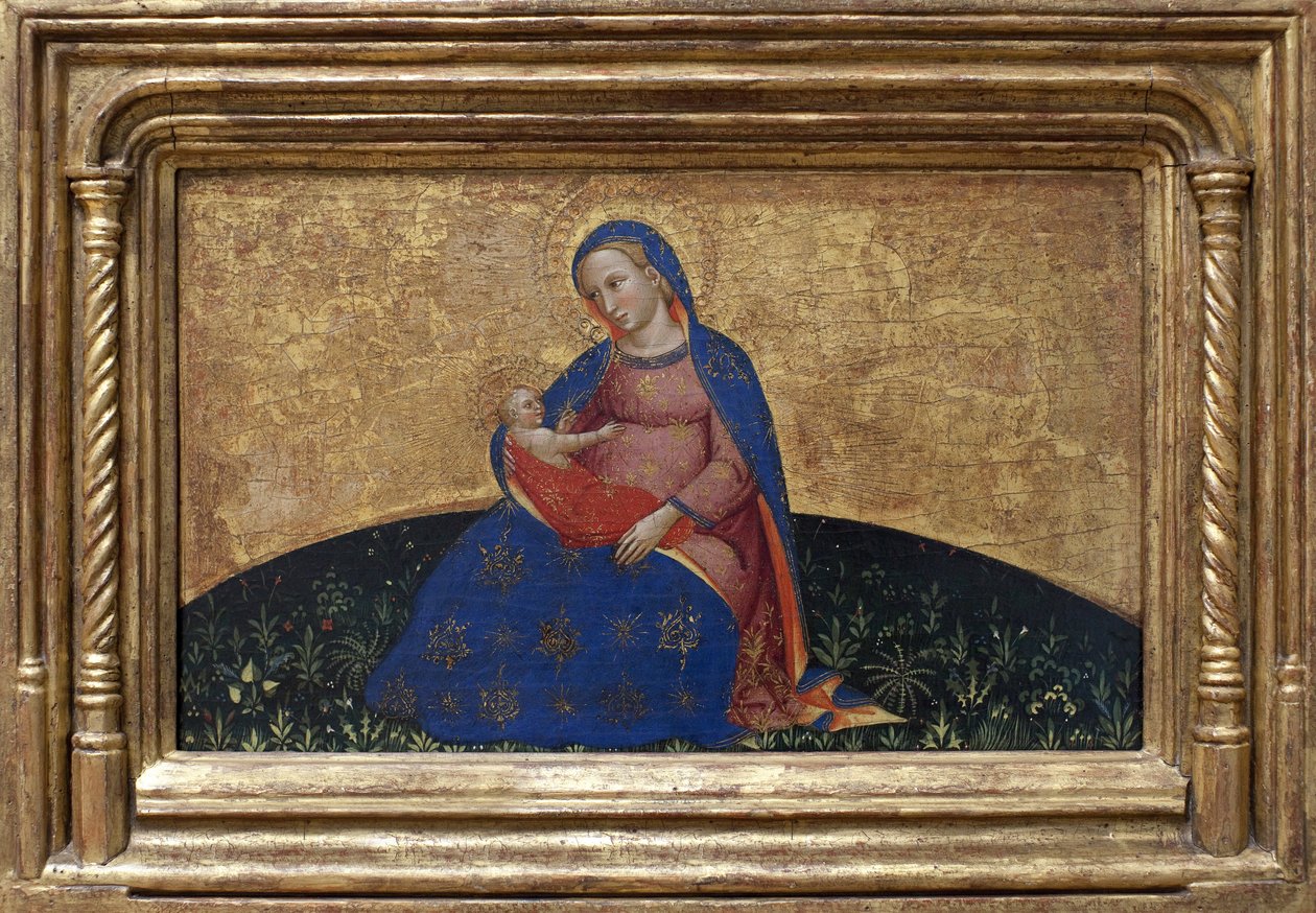 A Virgem da humildade. Pintura de Giovanni Da Bologna (segunda metade ativa do século 14) tempera sobre álamo, cerca de 1395. Arte italiana de Giambologna