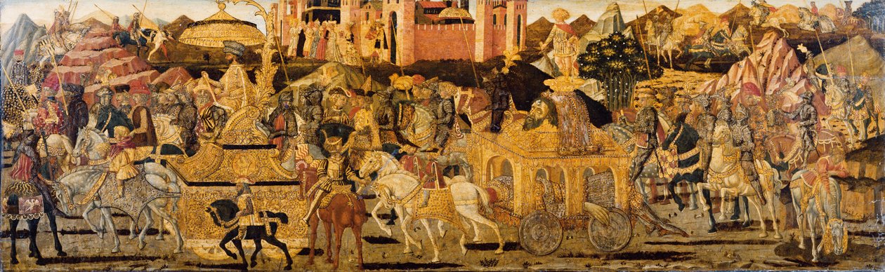 O Triunfo de David (tempera e prata sobre painel de solo dourado) de (15th c.) Giovanni di Ser Giovanni