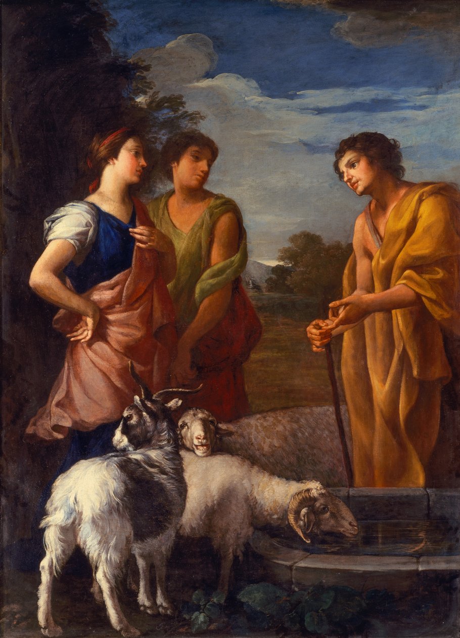 O Encontro de Jacob e Raquel no Poço (óleo sobre tela) de Imperiali