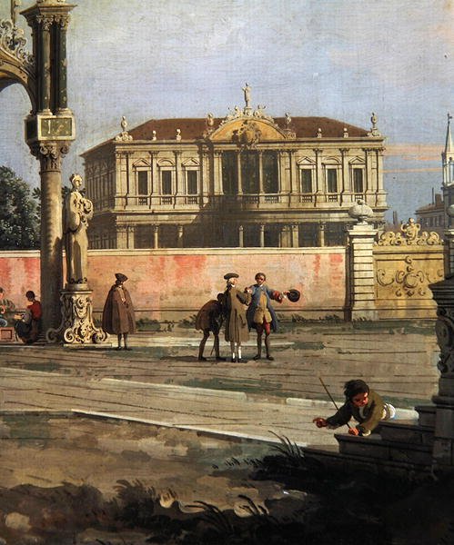 Pormenor de uma Casa de Câmara e de uma praça pública (óleo sobre tela) de Canaletto