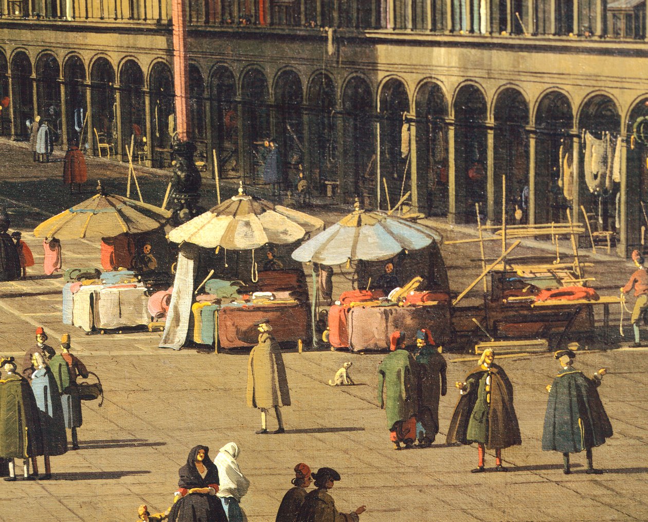 Piazza San Marco (Praça de São Marcos) da Basílica para a igreja de San Geminiano e Procuratie Nuove (edifícios dos Procuradores), Veneza, por Giovanni Antonio Canal, conhecido como Canaletto (1697-1768), Óleo sobre tela, 68,5x93,5 cm, ca 1735 de (1697 1768) Canaletto