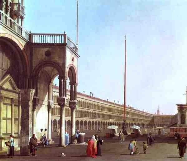 Piazza di San Marco do Palácio dos Doges (óleo sobre tela) de Canaletto