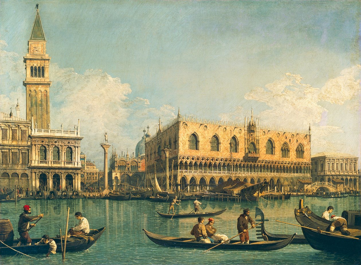 O Molo de Bacino di San Marco no Dia da Ascensão, de Giovanni Antonio Canal, conhecido como Canaletto (1697-1768), Óleo sobre tela, 53,5x71 cm,1730-1735 de (1697 1768) Canaletto
