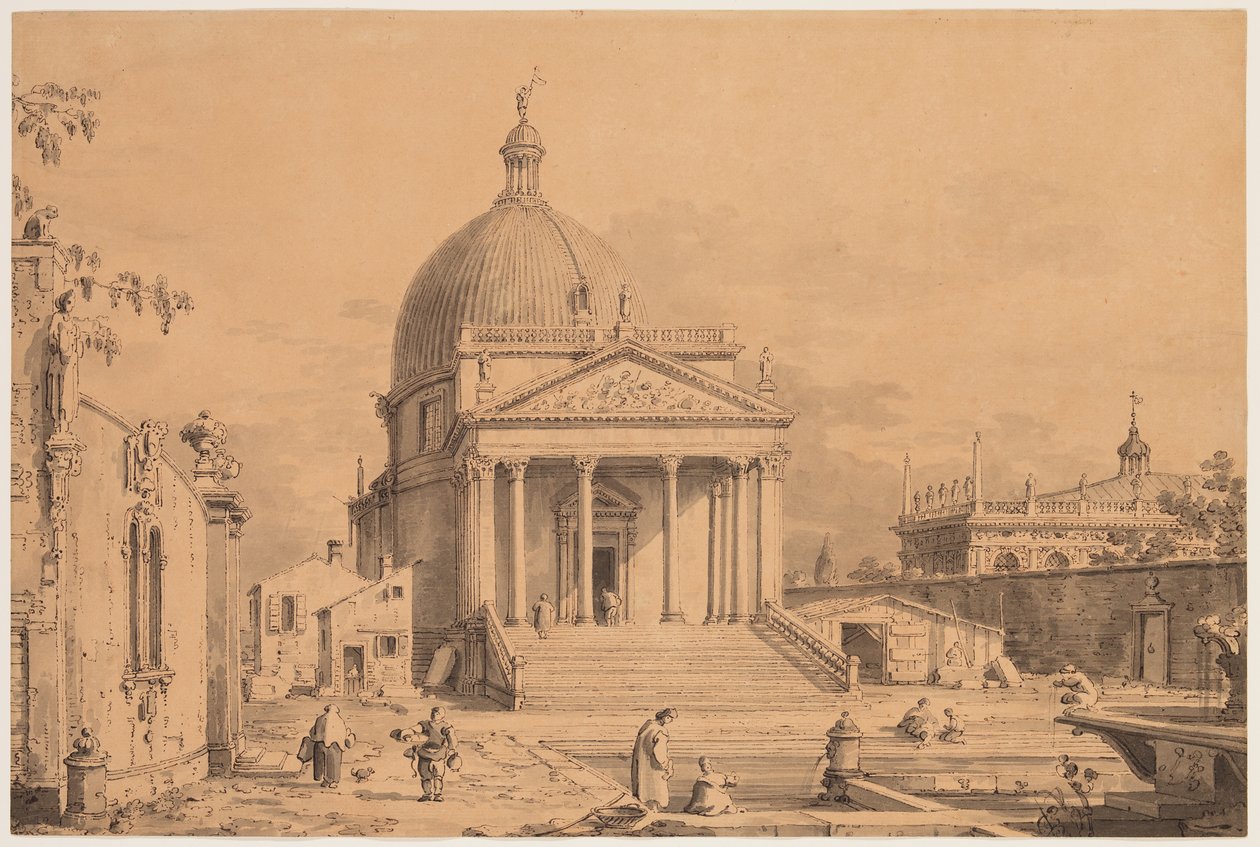 Vista Concebida com San Simone Piccolo, c. 1735 de Canaletto