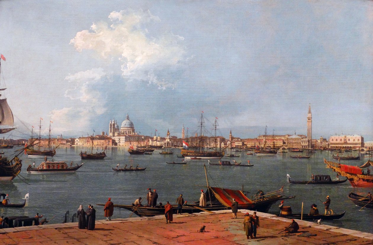 Veneza: o Bacino di San Marco de San Giorgio Maggiore (pintura) de (1697 1768) Canaletto