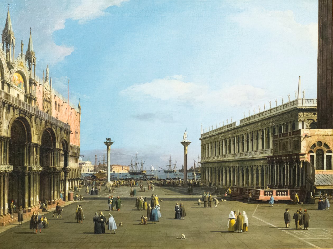 Veneza, a piazzetta com a biblioteca de São Marco de (1697 1768) Canaletto