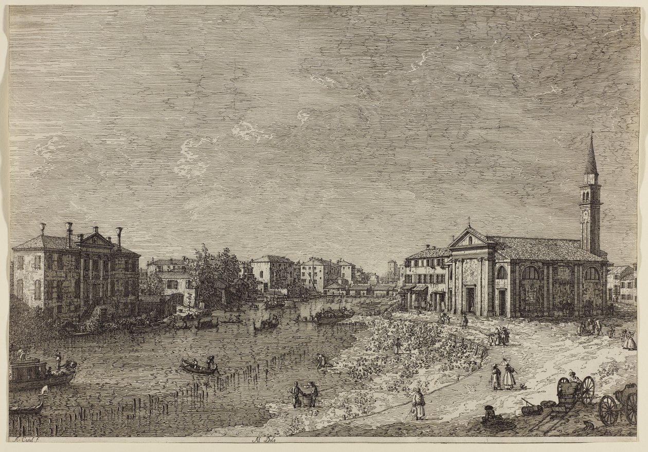 Al Dolo (gravura em papel deitado) de Canaletto