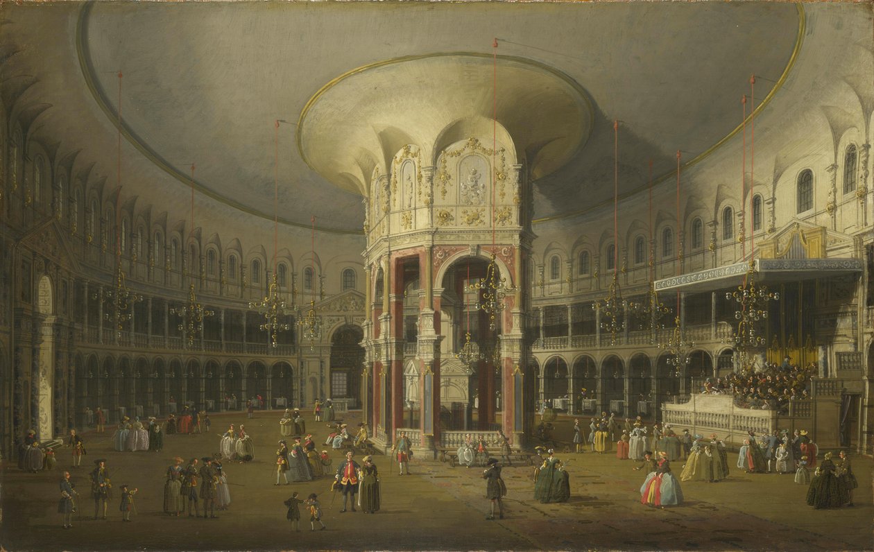 Vista interna da Rotunda de Ranelagh em Londres de Canaletto