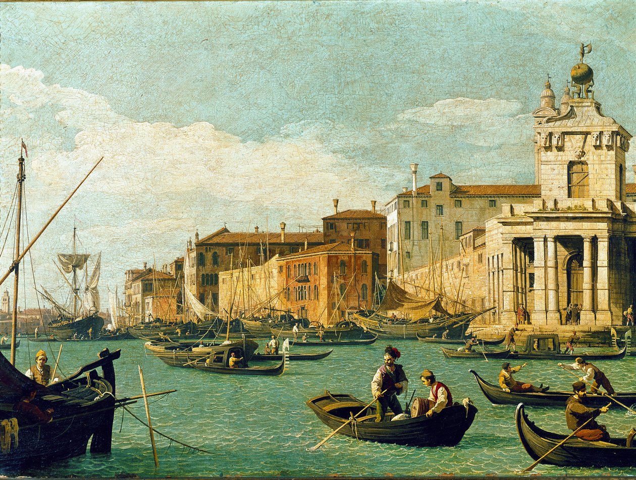 Punta della Dogana e Giudecca Canal, Veneza (óleo sobre tela de Canaletto