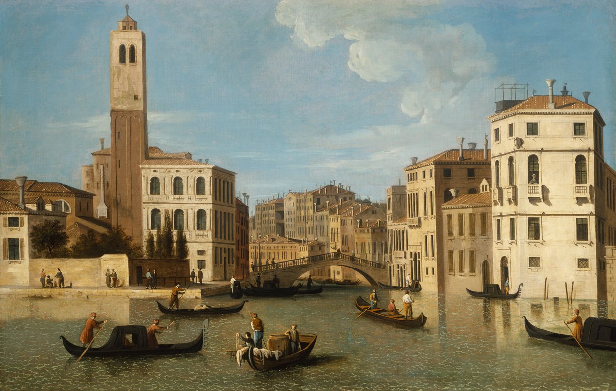 A entrada para o Canareggio, Veneza (óleo sobre tela) de Canaletto