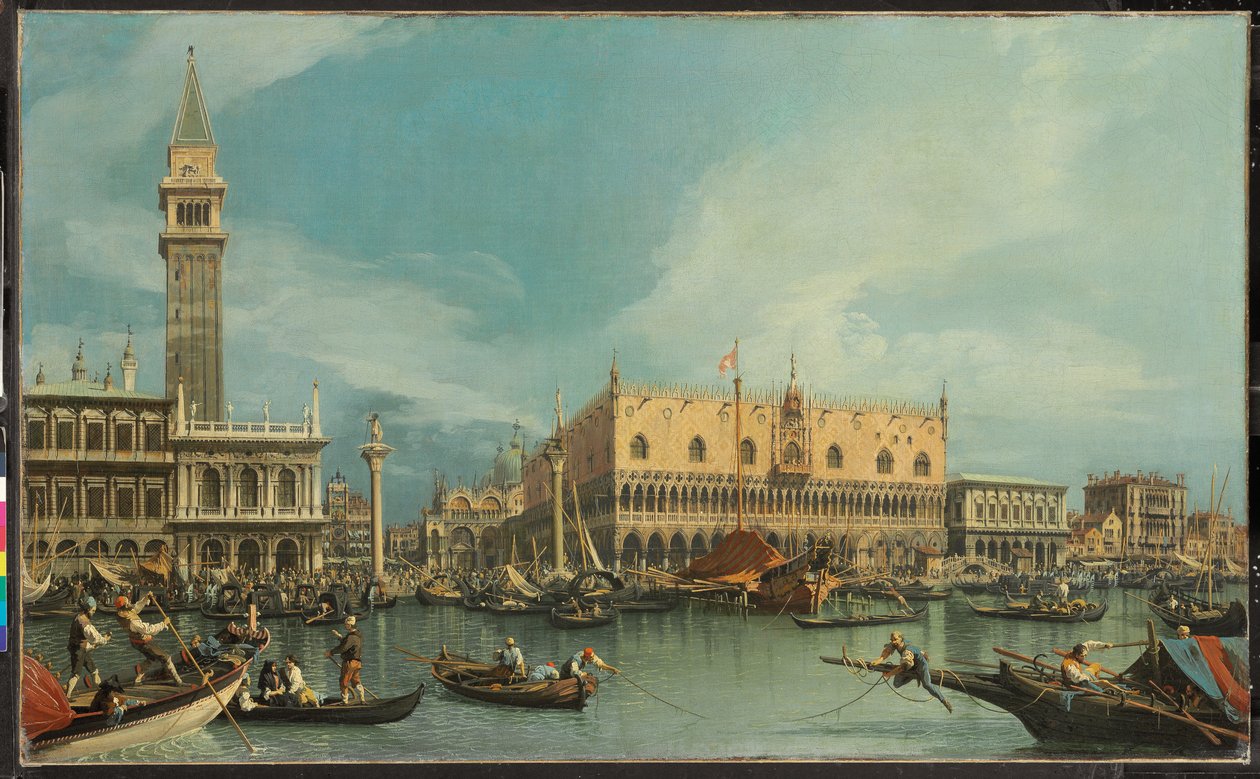 O Molo, Veneza, do Bacino di San Marco (óleo sobre tela) de Canaletto