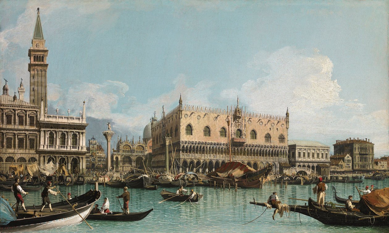O cais perto da Piazza San Marco em Veneza, por Canaletto (1697-1768). Óleo sobre tela, c. 1729. Ablo Coleccion de Canaletto