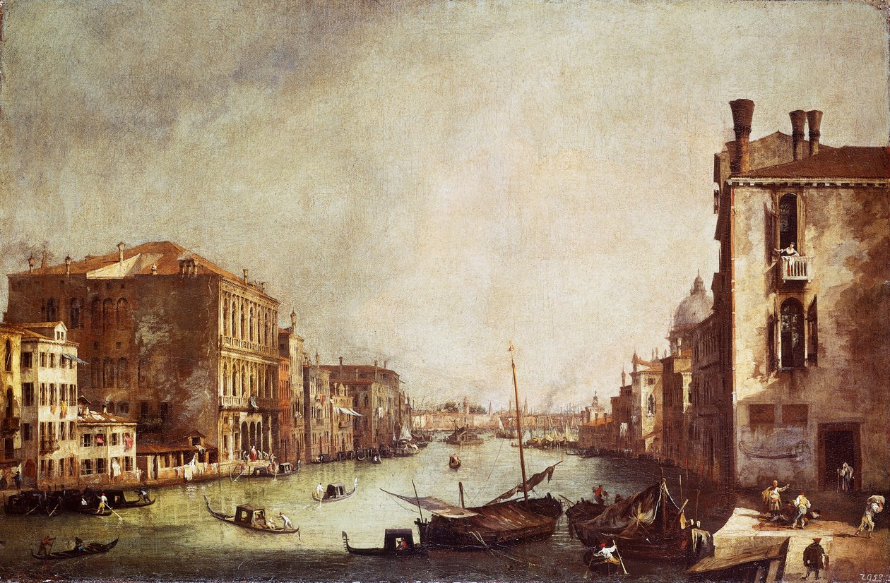 Vista do Canal Grande de San Vio (óleo sobre tela) de Canaletto