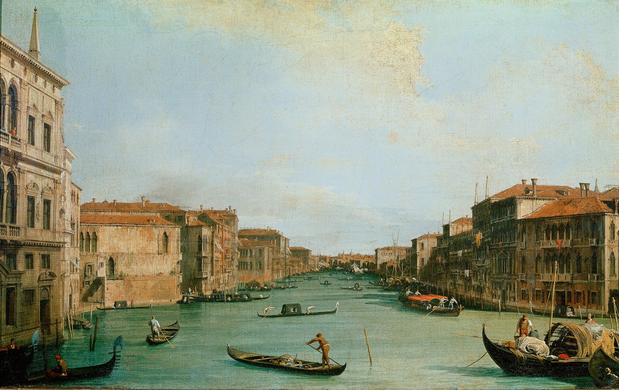 Vista do canal grande do Palácio Balbi, Veneza (óleo sobre tela de Canaletto